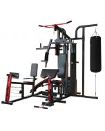 Multifunktions-Fitnessstudio ST 6200 Professional 4 Stationen 95 kg Gewichtspackung mit Presse und Boxsack