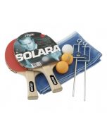 Solara Tischtennisset 2 Schläger und 3 Bälle + Netz und Netzspanner (Hobby Line) STIGA